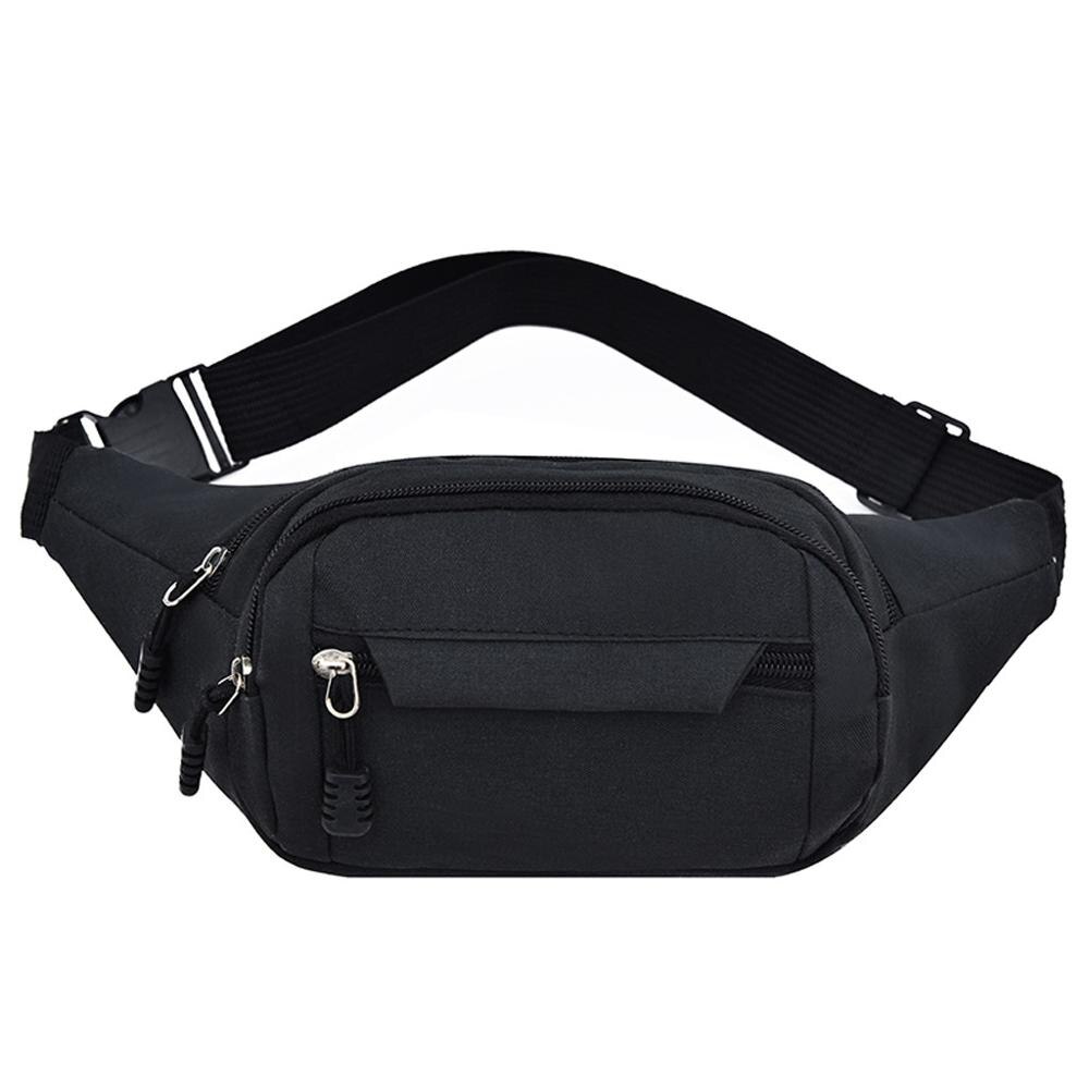 Taille Tas Vrouwen Mannen Tas Murse Back Anti-diefstal Rits Handtas Handtas Zwart Riem Tas fanny Pack J12: black purse