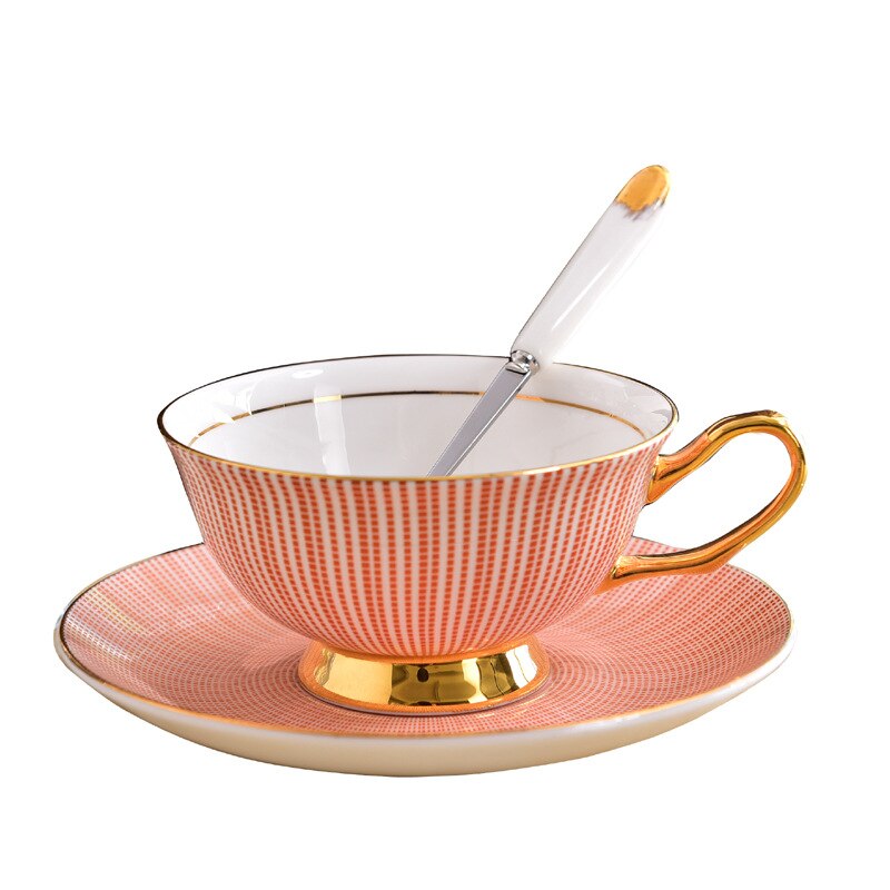 GLLead China Keramische Kopje Koffie Bone China Thee Kopjes En Schoteltjes Set Ontbijt Melk Theekopje Porselein 200 ml Drinkware: Style C