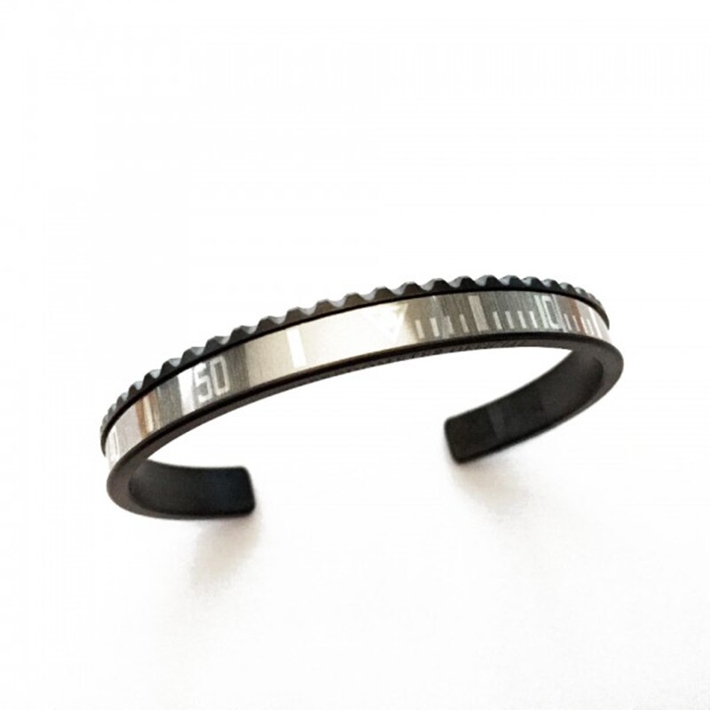 Aço inoxidável manguito pulseiras famosa marca preta pulseira de carro da motocicleta para mulheres s03: black-silver
