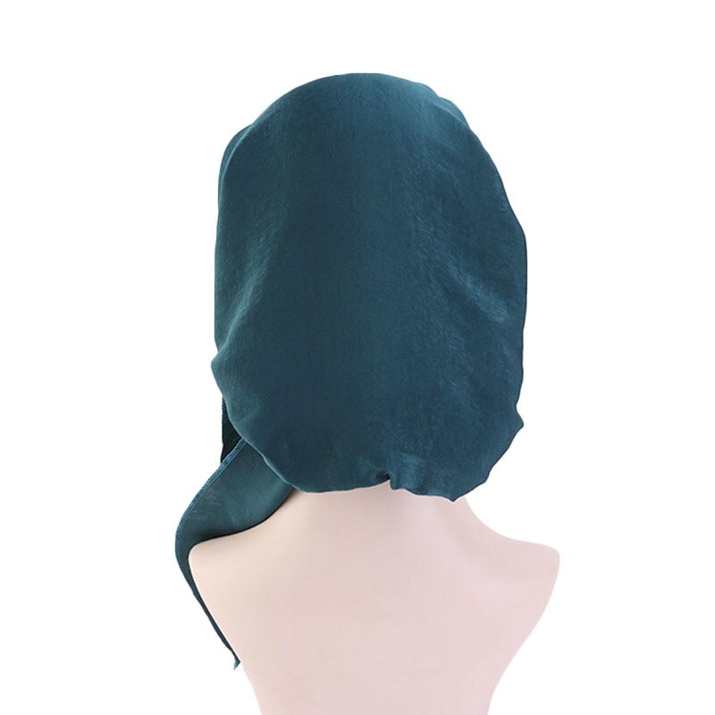 Elastische Haarband Hoofddoek Hoed Zijde Imitatie Vrouwen Tulband Hoed Mode Moslim Tulband Hijab Hoeden Indiase Cap Wrap Cap 12 kleur