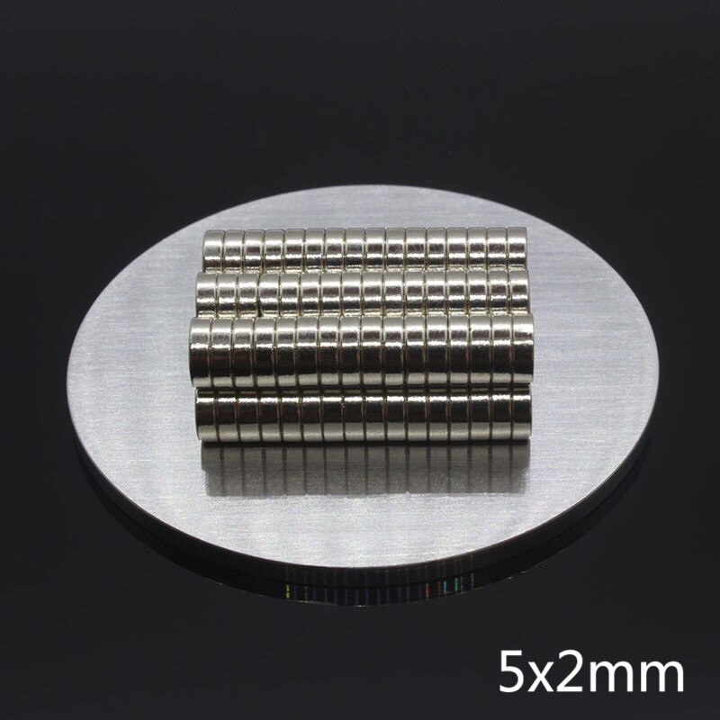50Pcs 5*2Mm Ndfeb Neodymium Magneet Permanente Dunne Schijf N35 Super Sterke Krachtige Kleine Ronde Magnetische Magneten disc 5Mm X 2Mm