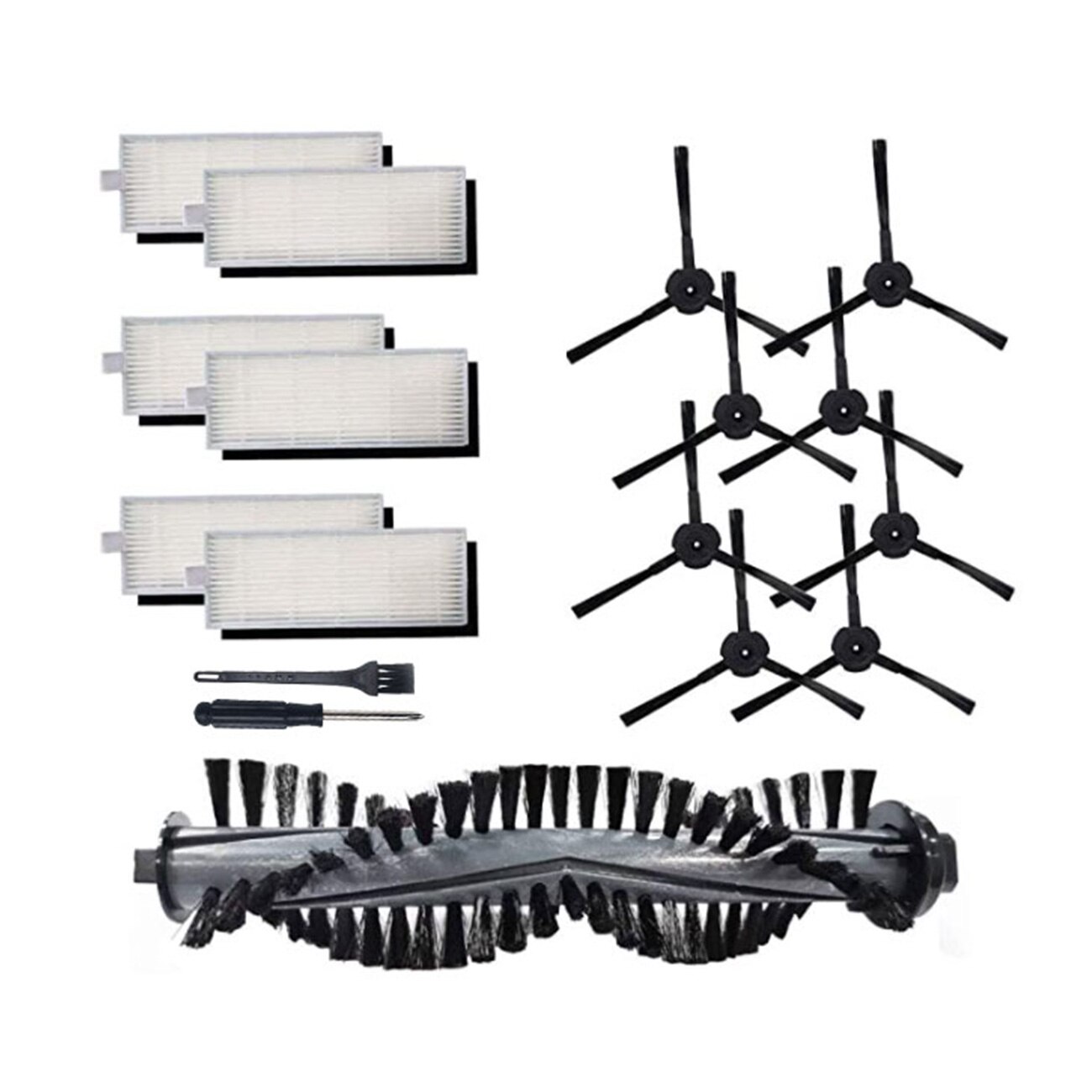 Replacement Accessories kit for ILIFE A4S Robot Vacuum Cleaner Parts Main Brush Hepa Filters Side Brush: Default Title