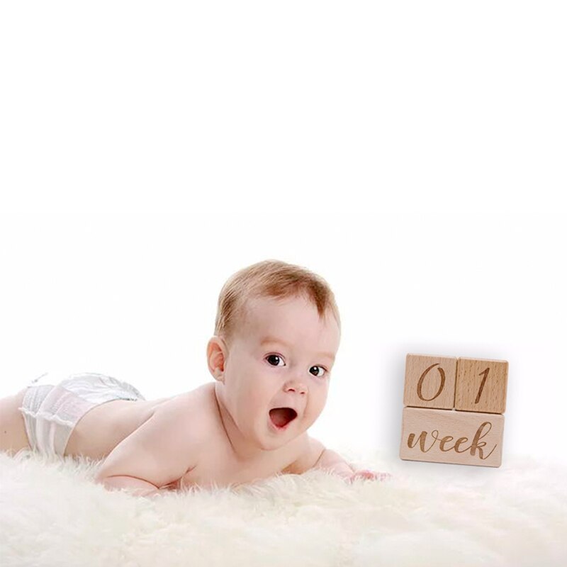 1 sett baby milepæl treblokk baby fotografering milepæl minnesmerke månedlig nyfødt minnekort nummer foto tilbehør