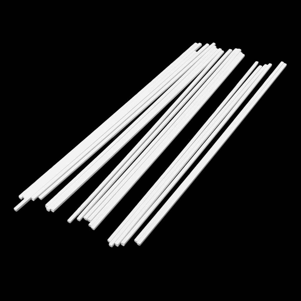 20Pcs 250mm Length ABS Plastic Square Rod Architectural Model Making Building DIY