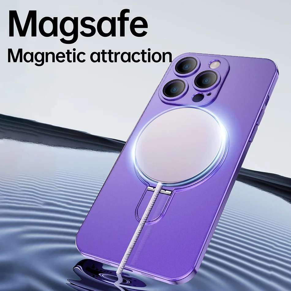 Coque de charge sans fil pour iPhone, iPhone 15, 14 Plus, 13, 12 Pro Max, prise magnétique en métal, coque de téléphone à induction