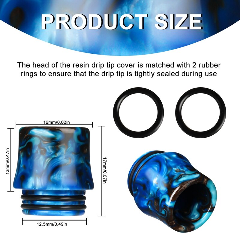 6 Stuks Hars 810 Drip Tip Slanke Taille Vervanging Connector Standaard Resin Drip Tip Cover Fitting Connector Voor Ijs Maker koffie