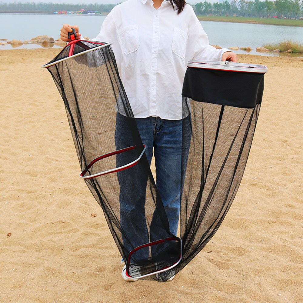 Vis Kooi Gelijmd Vierkante Netto Kooi Outdoor Draagbare Visnet Kooi Vis Tas Sneldrogende Vissers Apparatuur X362G