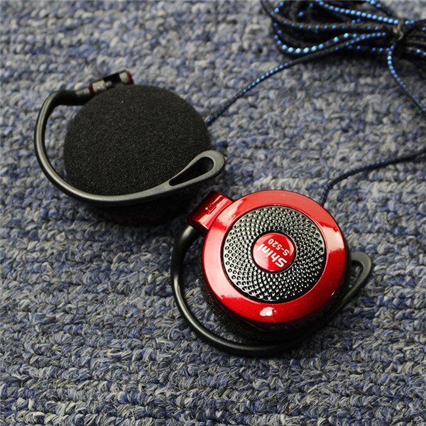 Ohr Haken Kopfhörer Verdrahtete Kopfhörer 3,5mm Super Bass Headset Mit Mikrofon Sport Kopfhörer für iPhone Samsung Xiaomi Huawei: Rot