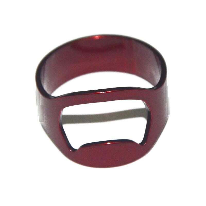 22MM Tragbare Mini Ring Bahre Flasche Öffner Edelstahl Finger Ring-bilden Flasche Bahre Deckel Öffnung Entferner Küche Bar Werkzeuge: Wein rot