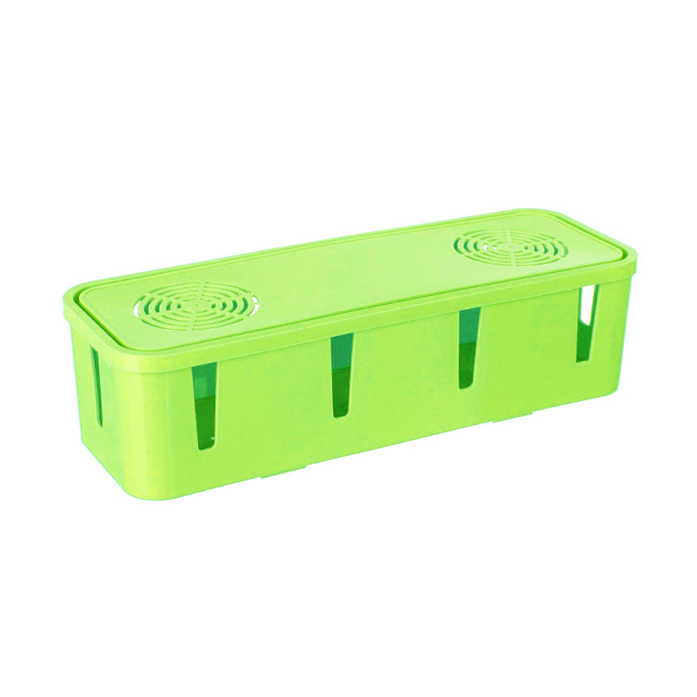 Wire Management Cable Storage Box Socket Storage Box Container Office Home Table Space Saver Desktop Household Supplies Pp: Green