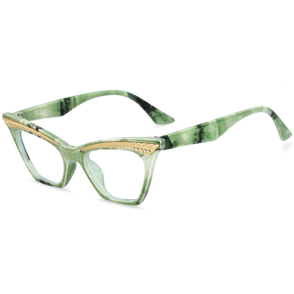 54373 Cat Eye Anti Blauw Licht Computer Brilmonturen Vrouwen Mode Brillen: green