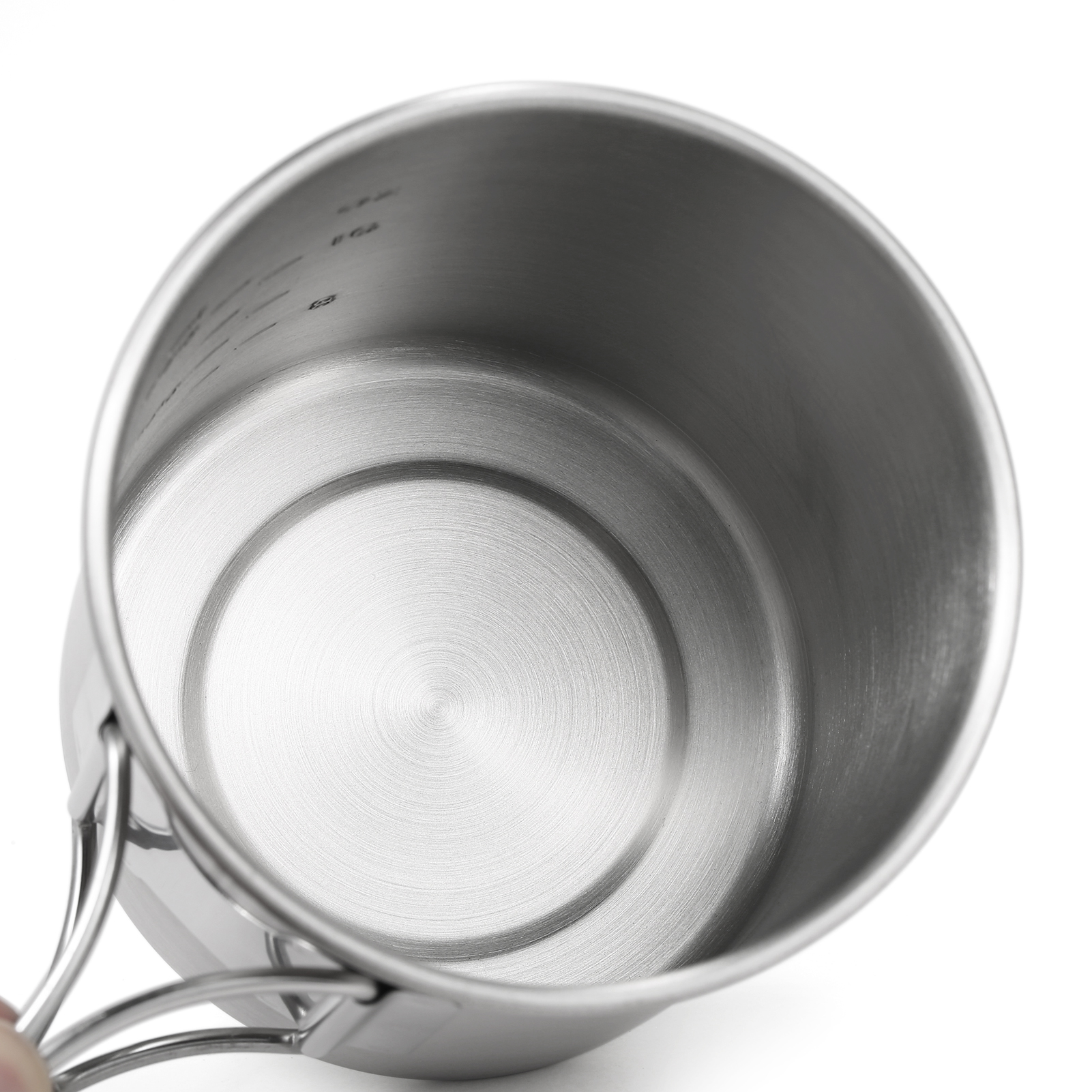 750ml Stainless Steel Pot Portable Water Mug Cup with Lid and Foldable Handle Outdoor Camping Cooking Picnic