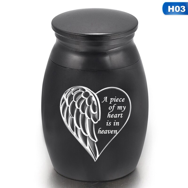 Urna de acero inoxidable para cenizas humanas, caseta para cremación de perros, sin deformación, funerario, pájaros, gatos, contenedor para mascotas, recuerdo: H03