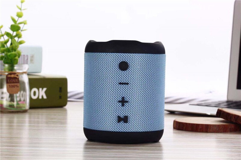 Bluetooth 5.0 højttaler med tf kort afspilning aux input play subwoofer tws trådløse loundpeakers bærbar højttaler: Blå