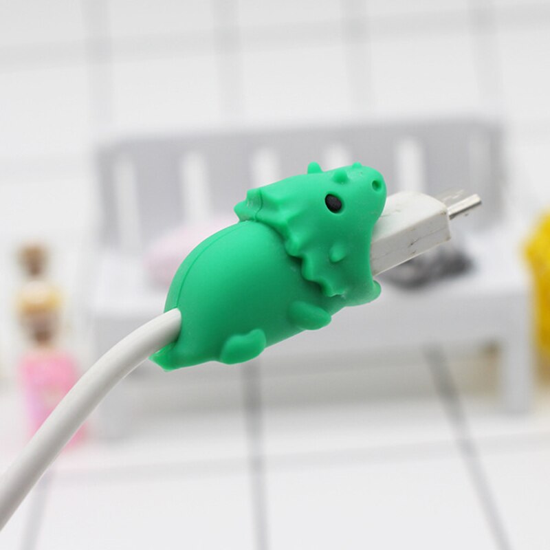 Cute Animal Cartoon Cable Saver Cover Phone USB Bite Charger Data Cord Protector Silicone DJA88