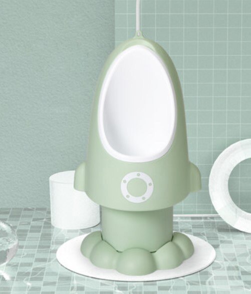 Dla dzieci nocnik toaleta pisuar Pee trener ścienny toaleta Pee trener dzieci niemowlę chłopiec łazienka rakieta pisuar: zielony