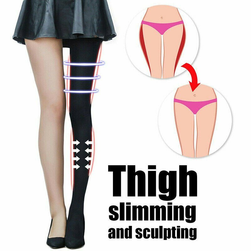2 størrelse ned kompression strømpebukser løfte op balder ben shaper panies sliming kvinder strømper leggings