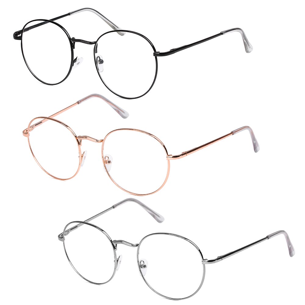 Runde lesebriller ferdig metall vintage optiske briller overdimensjonerte briller ramme presbyopiske briller optisk brille