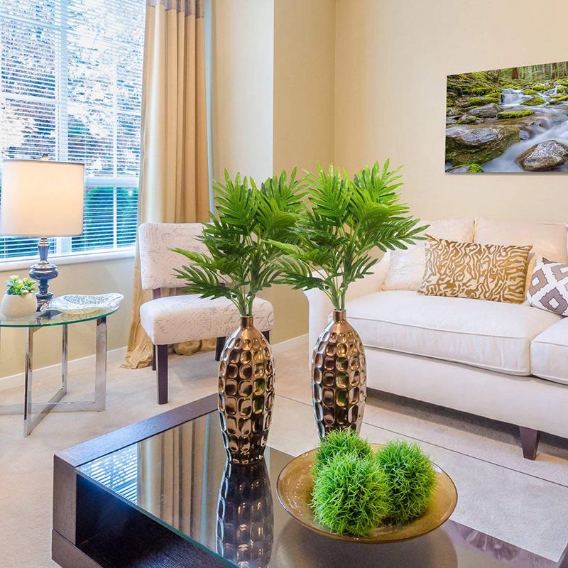 Kunstplanten Palm Greenery Boom Voor Home Decor, Tuin, Patio Decoratie Set Van 2