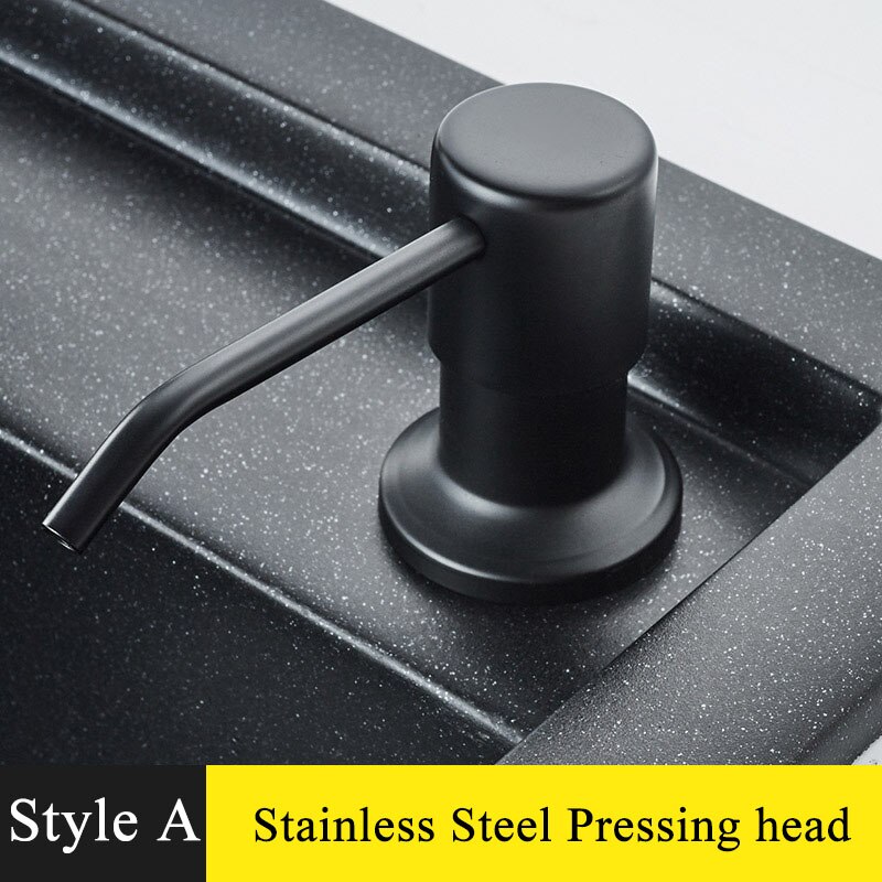 Czarne mydło dozownik zlewozmywak ze stali nierdzewnej mydło w płynie dozownik obrotowe dozowniki ręczne zestaw akcesoriów kuchennych: styl A