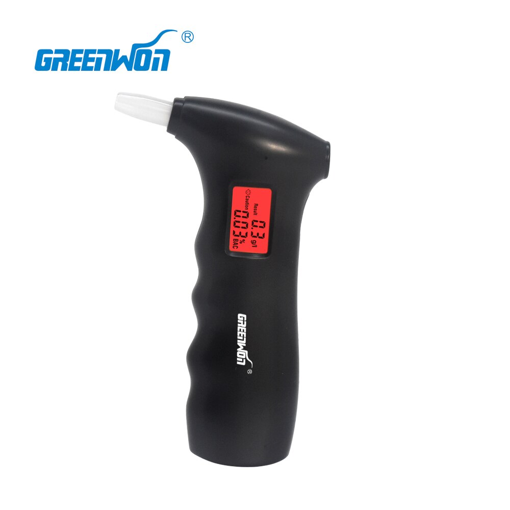 greenwon 65 s handheld vorm Alcohol Tester, digitale Blaastest met rode achtergrondverlichting (0.19% BAC Max)