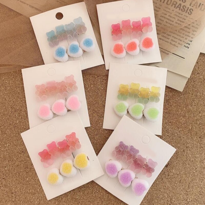 1pc/3 stück glänzende silikonformen, kleine bären-haarnadelform, diy-schlüsselanhänger-anhänger-schmuckformen aus epoxidharz