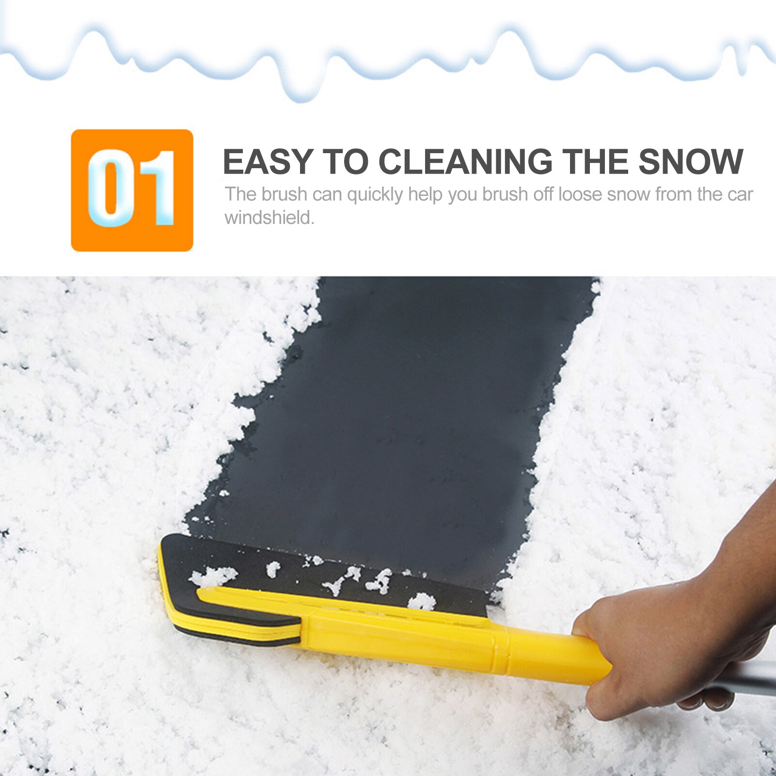 2-In-1 Ijskrabber Sneeuw Borstel Zachte Haren Voorruit Sneeuw Remover Schraper Afneembare Frost Remover Schone Auto 'S vrachtwagens Voorruit