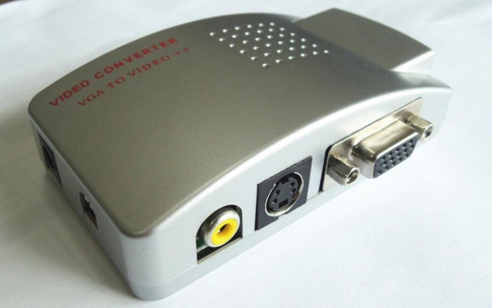 PC VGA to TV AV, RCA, S-Video Converter Adapter Box Computer Laptop VGA Output to RCA AV Input TV Switch Box