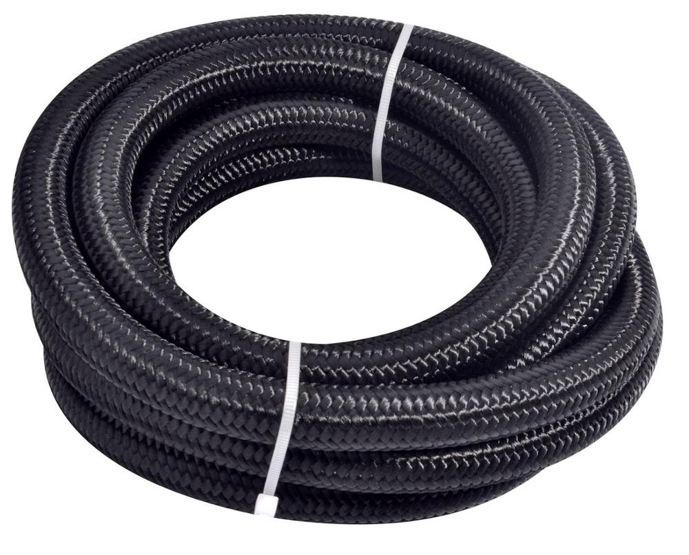 AN12 Flexibele Oliekoeler Slang Cpe Rubber Zwart Nylon Cover Roestvrij Staal Gevlochten Brandstofslang Een Olie Slang