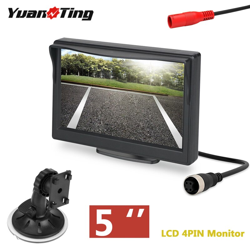 Yuanting 5 Inch Tft Lcd Kleur 4PIN Display Monitor Scherm Voor Rv Bus Truck Achteruitkijkspiegel Voertuig Backup Parking Camera 12-24V