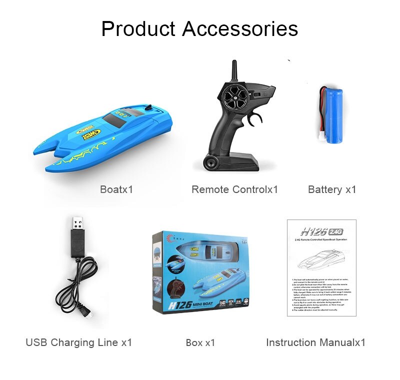 2,4G RC Boat H126 Mini Boat Water Sensing 10 km/h 20 minutos tiempo de acción control remoto Speedboat barco barcos juguetes para niños: Default Title