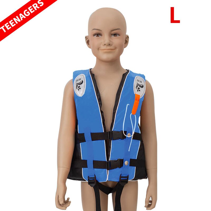 Adult Life Vest Jacket Polyester Swimming Boating Ski Surfing Survival Drifting Life Vest with Whistle Water Sports Man Jacket: Blue L