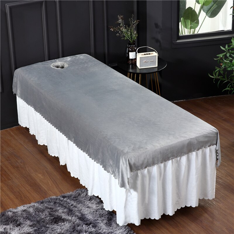 Skønhedssalon krystal fløjl ark spa massage sengetøj med hul dedikeret voksen flad lagen #/: -yk -01- hui / 120 x 210cm