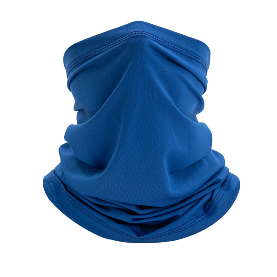 Protector solar transpirable para exteriores, Bandana deportiva de seda helada, bufanda para el cuello, toalla mágica para la cara, manga para el cuello, máscara para montar en la cabeza: Azul