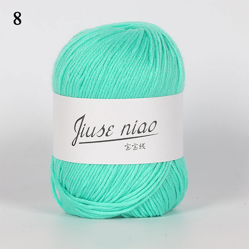 Colorful Durable Milk Fiber Wool Hand Knitting Colorful Thread Baby Comfortable Eco-dyed Cotton Yarn Worsted Wool Needlework: 8