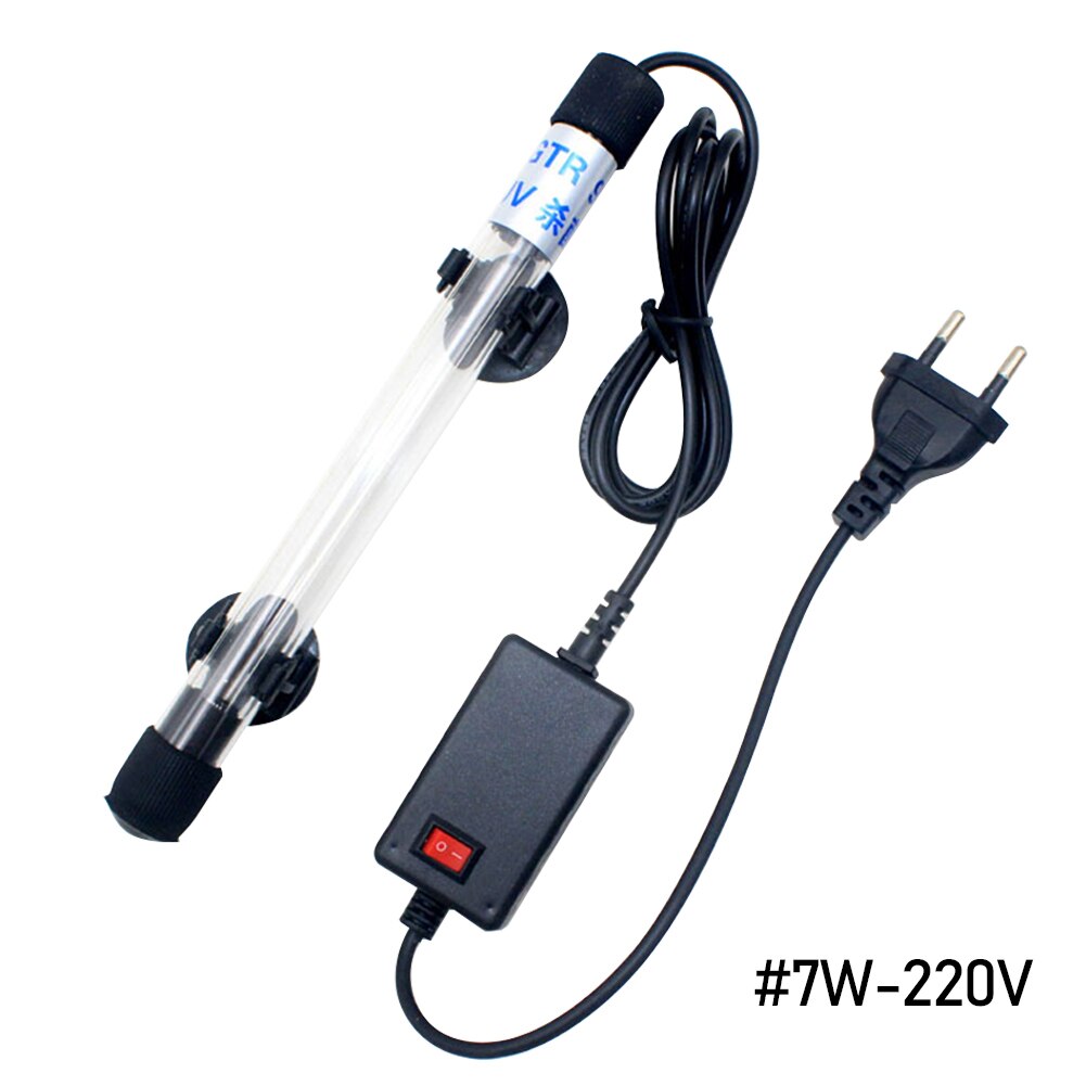 Submersible UV Sterilizer Lamp Ultraviolet Light Diving Sterilization Lamp Disinfection for Aquarium Water Fish Tank Pond 5-13W: 7W-220V
