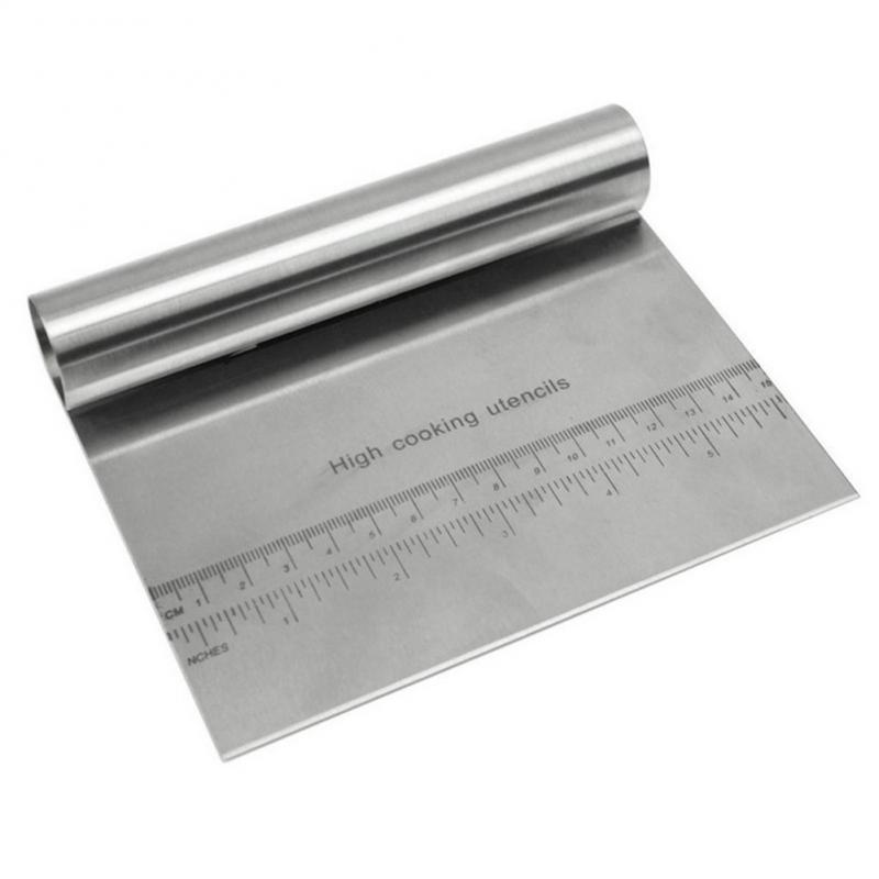 Stainless Steel Pizza Dough Scraper Cutter Measure Flour Pastry Dough Cutter Cake Cutter Dough Slicer Kitchen Tool Baking Gadget