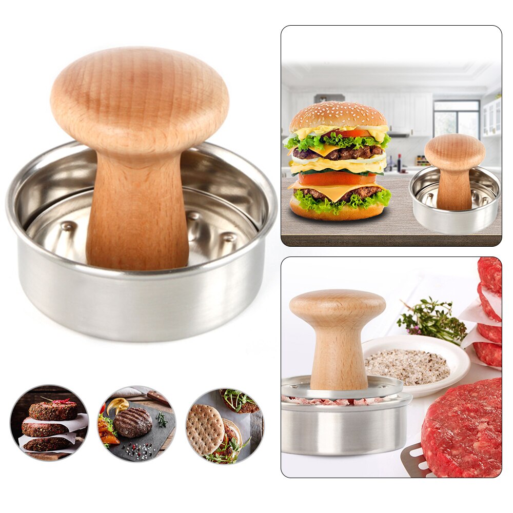 Rund form hamburger trykk rustfritt stål hamburger kjøtt biff grille burger trykk patty maker form form kjøkkenverktøy