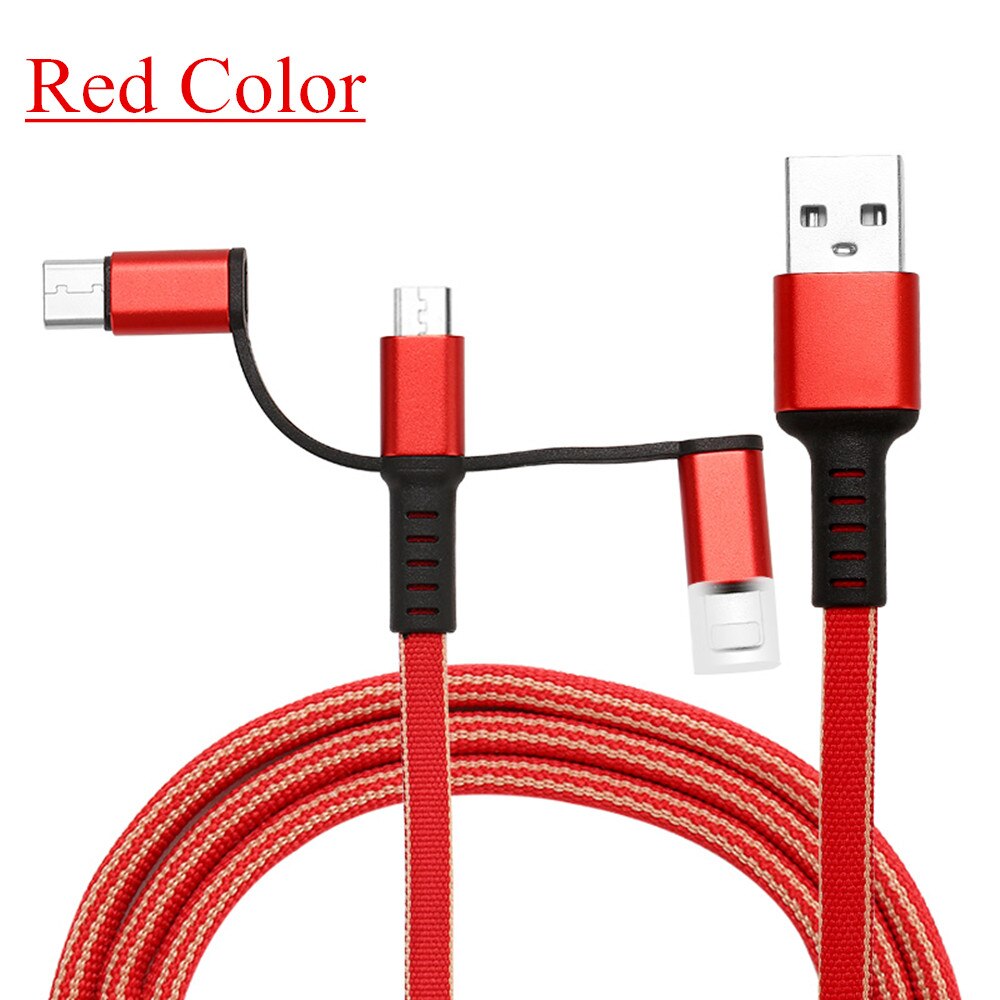 2.4a hurtigopladnings usb type c kabel usb-c mobiltelefon hurtig opladning 3 in 1 usb oplader kabel til ios type c mikro kabel ledning
