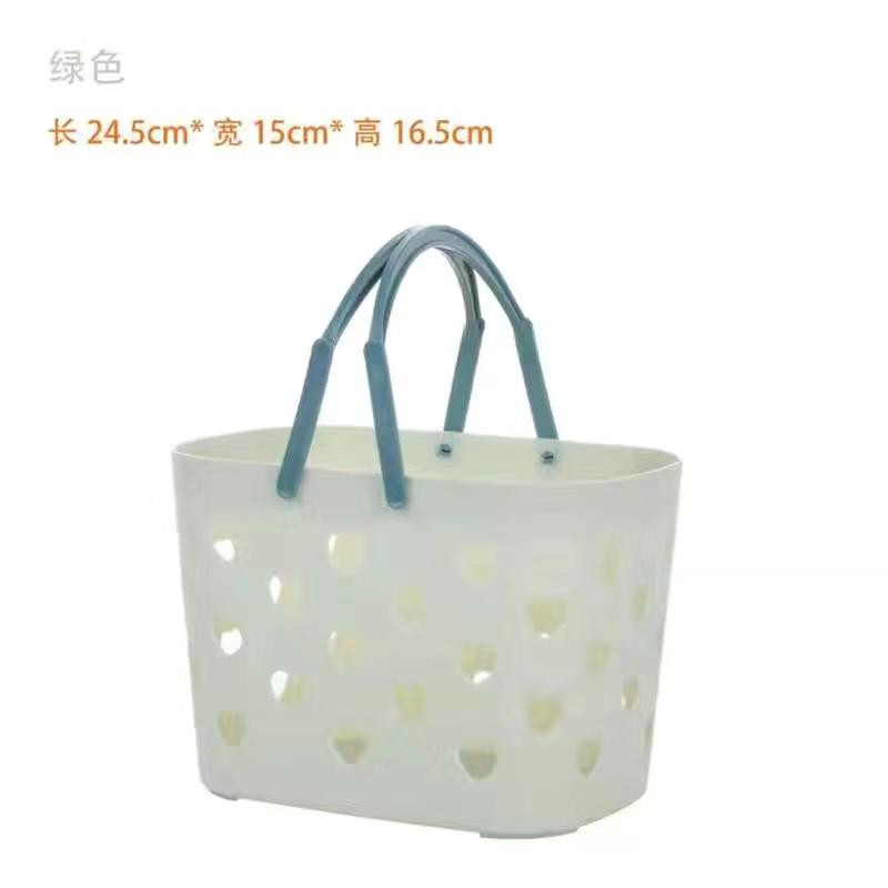 Portable Shower Caddy Tote Heart Shaped Hollow Plastic Storage Basket with Handle Box Organizer Bin for Bathroom Pantry Kitchen: 02