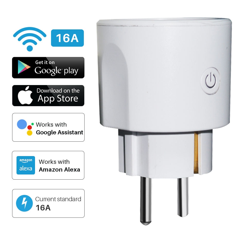 Smart Power Plug Wifi 16A Eu Intelligente Timing Socket Tuya App Afstandsbediening Voice Control Werkt Met Alexa Google Thuis mini