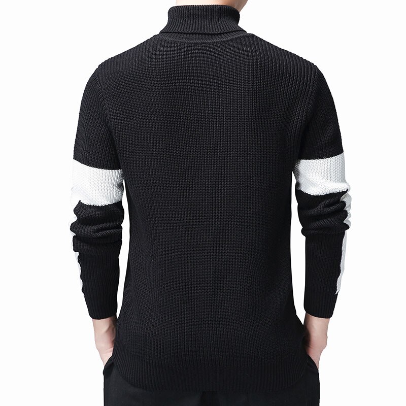 Herre rullekravetrøjer efterår vinter tyk varm pullover herre strikket bomuldstrøje herre rullekravetrøje tøj top 3xl
