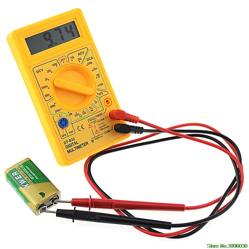 Dt832 digital multimeter lcd dc ac voltmeter ammeter ohm tester