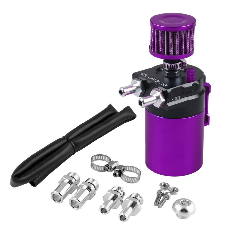 Universal 300ML Aluminum Car Engine Oil Catch Can Kit Air Oil Separator Tank Cylinder Baffled Reservoir