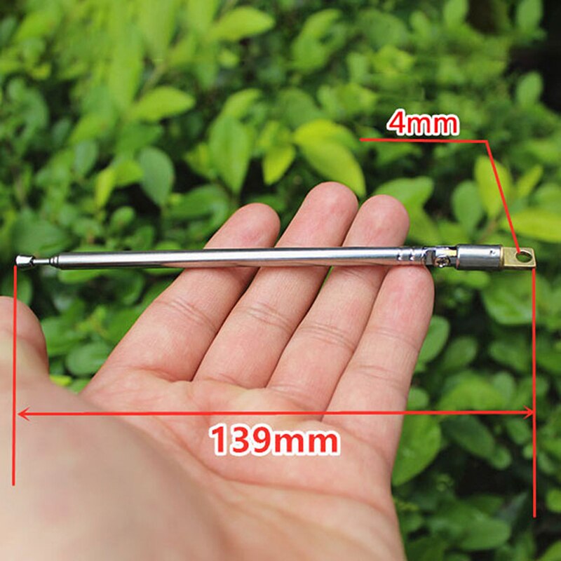 1Pair 37cm 4 Section Telescopic Stainless Steel AM FM Radio Universal Antenna