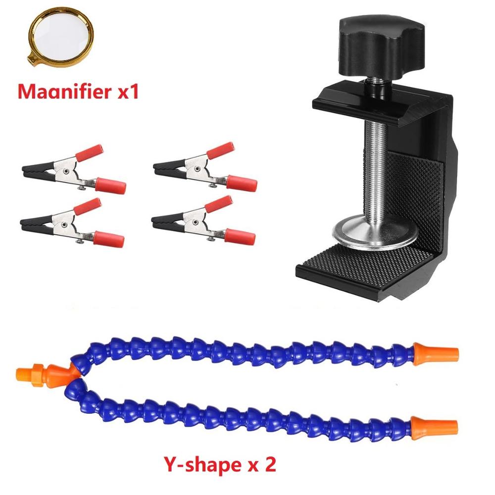 Solderen Houder Flexibele Arm 4 Helpende Hand Vergrootglas Solderen Alumin Station Houder Voor Reparatie Gereedschap Pcb Board Vaste Clip