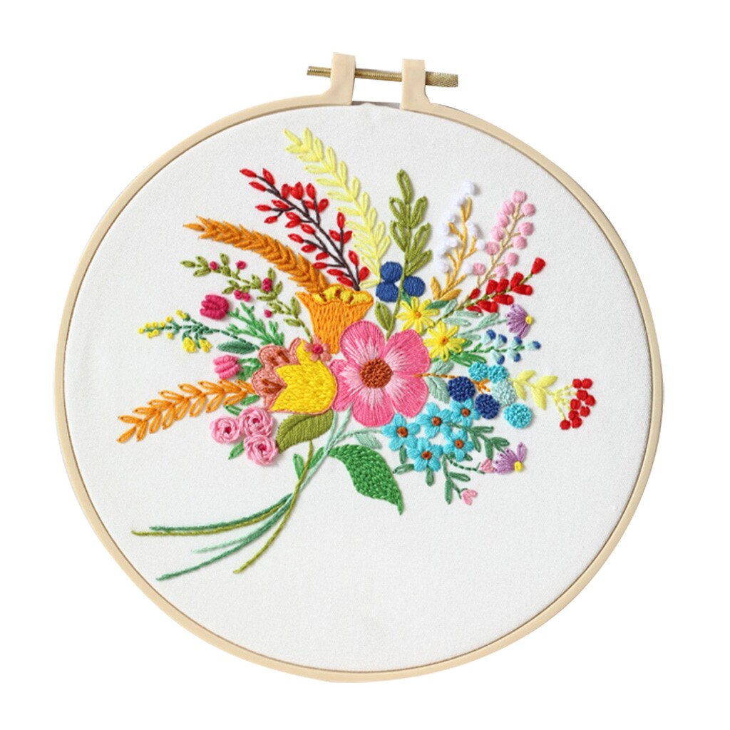 Spring flower pattern Embroidery Cross Stitch Kit Set for Beginners-Handmade Embroidery DIY Craft Handwork Needlework Decoration: B
