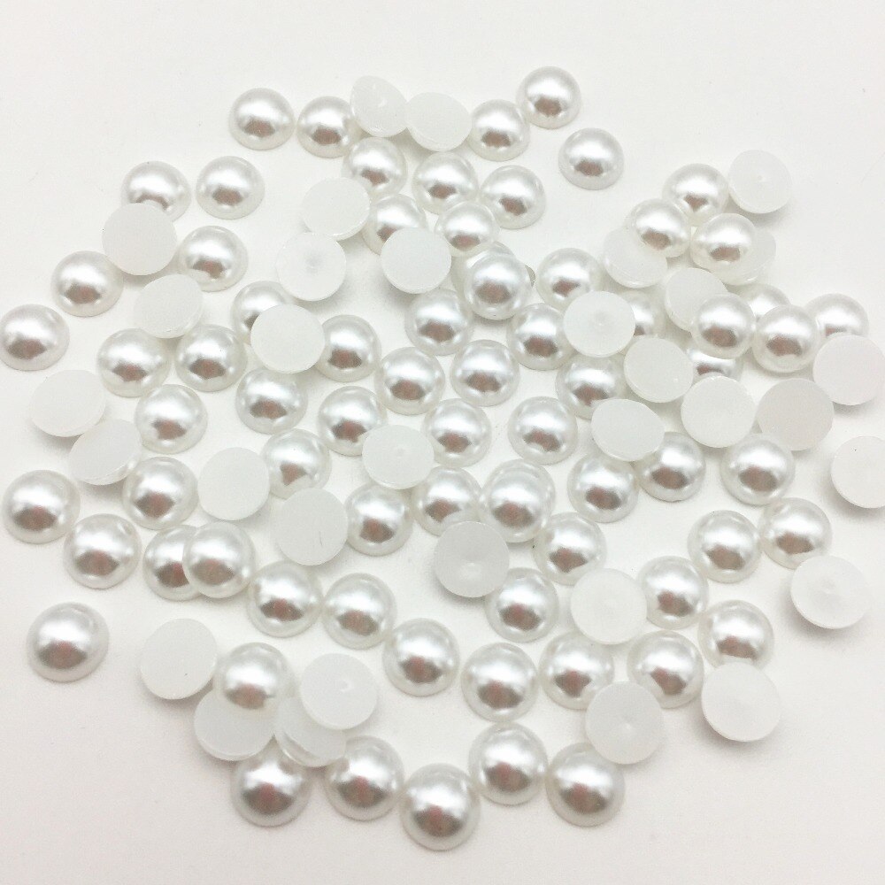 200 pcs 8mm Natal Vermelho Verde Branco Half Round Pérolas Flatbacks Enfeites Telefone DIY Nail Decorações Artesanato Para Cardmaking