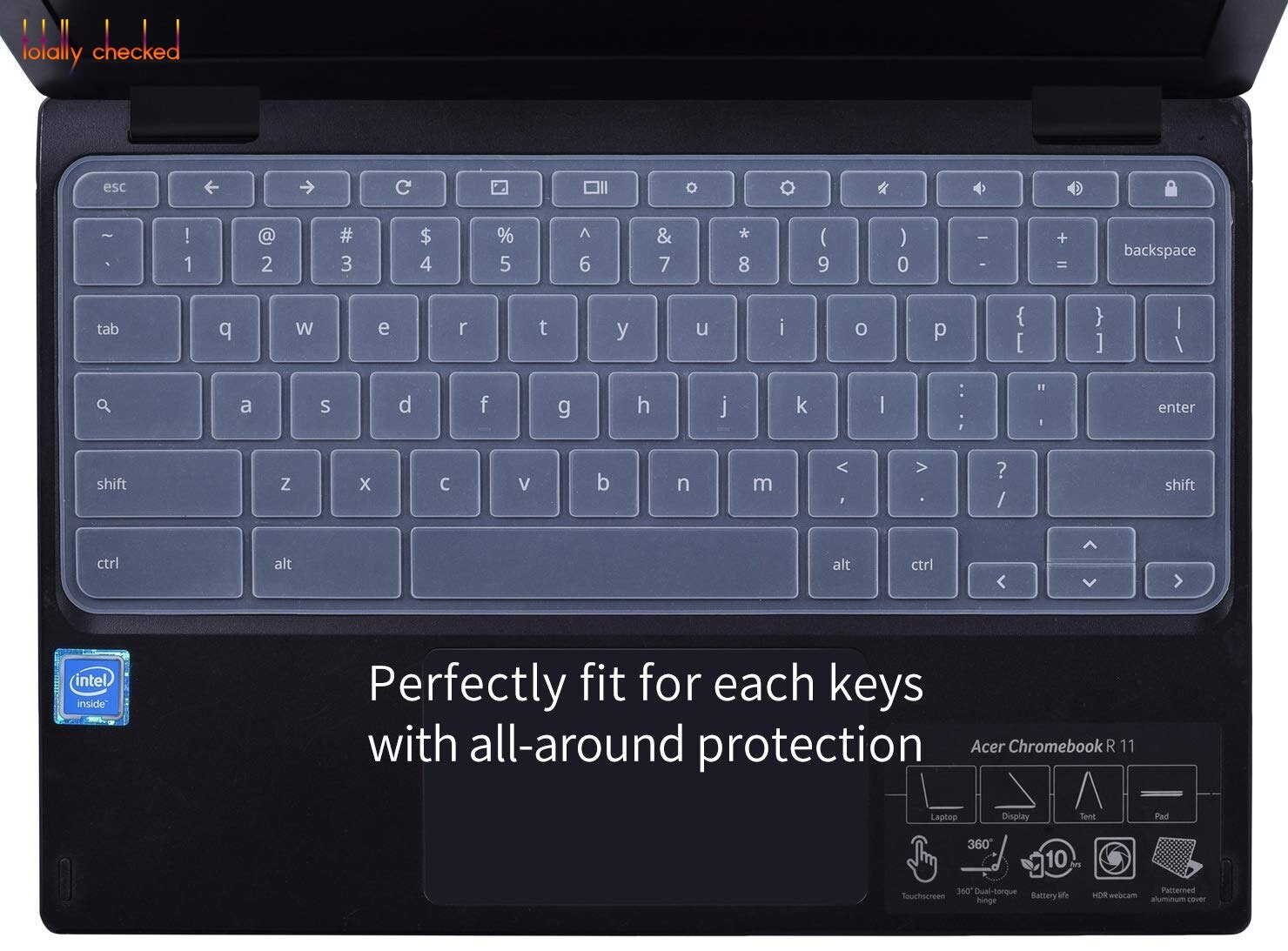 Funda protectora para teclado de ordenador portátil para Acer R11 más de 11,6/Chromebook 11 CB3-131 CB3-132/R 11 CB5-132T