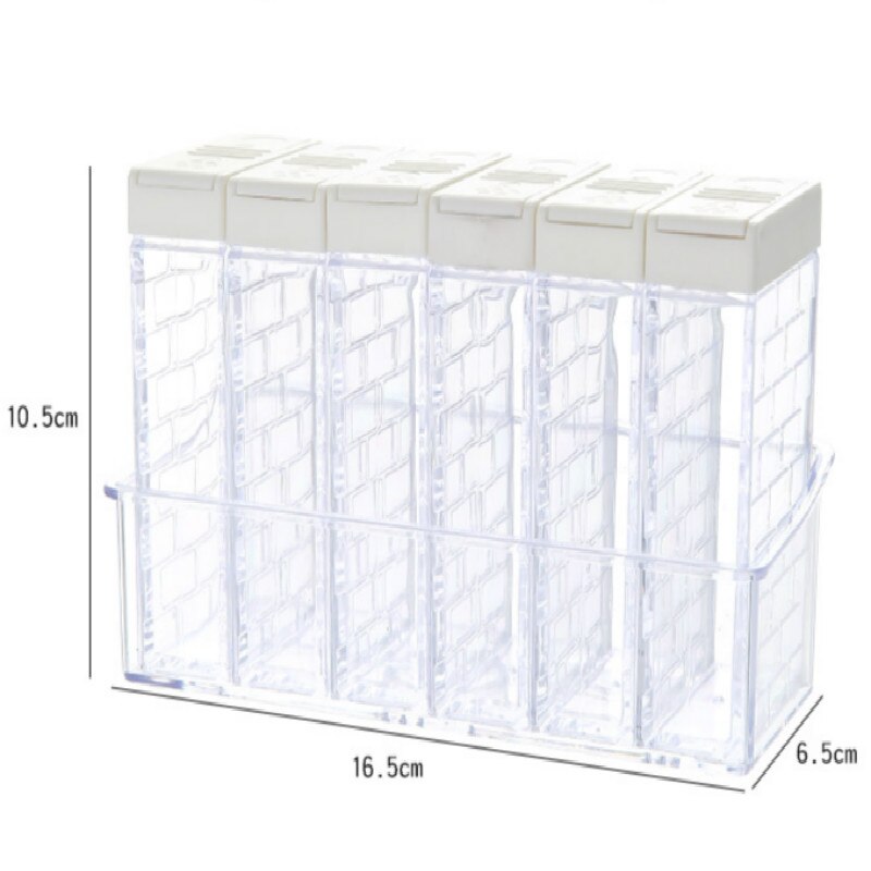 Transparent Spice Jar Set Salt and Pepper Seasoning Bottle Colorful Lid Kitchen Condiment Cruet Storage Container seasoning box